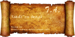 Takács Antal névjegykártya